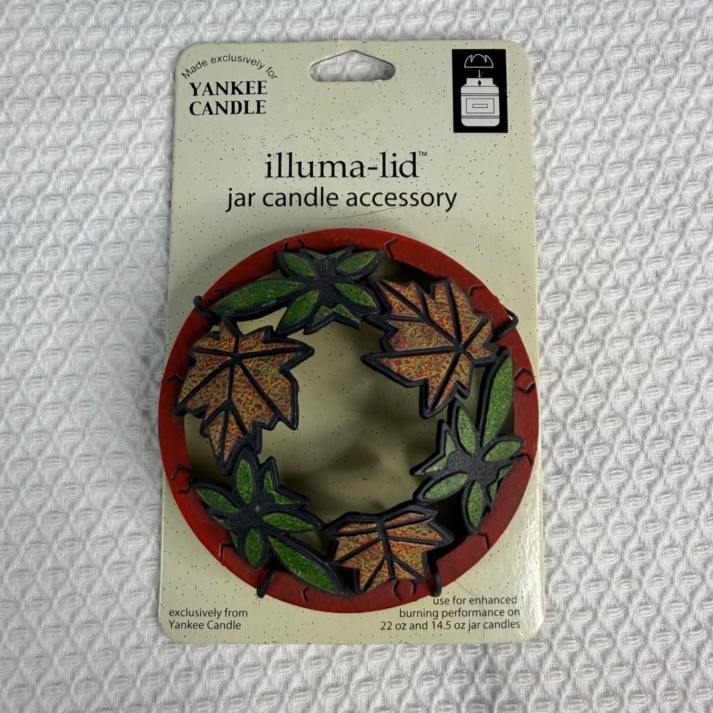 Yankee Candle Illuma-Lid Jar Candle Accessory Autumn Leaf Wreath NEW